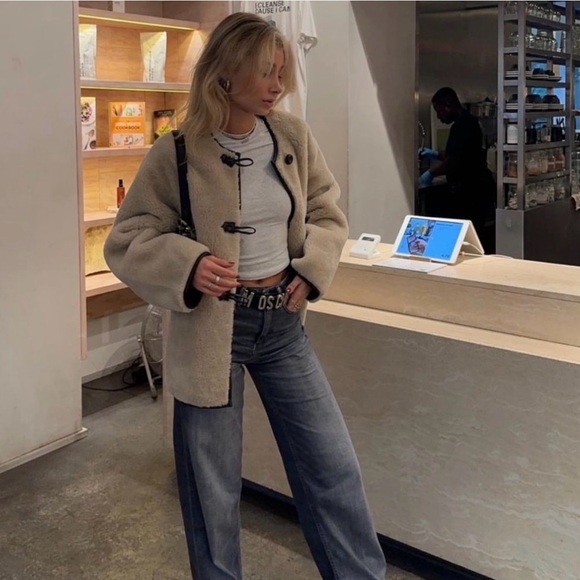 New w/o tag Viral MANGO Women's Appliques Faux-Fur Coat - Picture 12 of 15